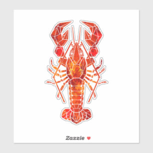 Red polygonal lobster sticker