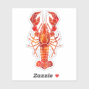 Red polygonal lobster sticker