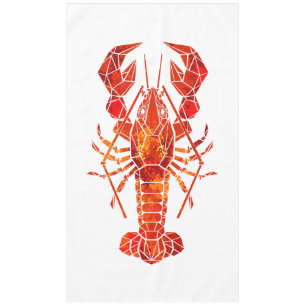 Red polygonal lobster tablecloth