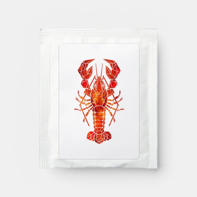 Red polygonal lobster tea bag drink mix (Front)