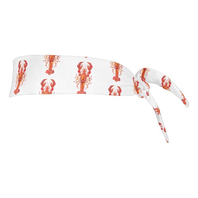 Red polygonal lobster tie headband (Rotate 90)