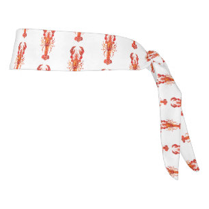 Red polygonal lobster tie headband