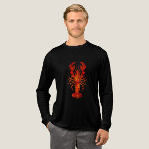 Red polygonal lobster Tri-Blend shirt
