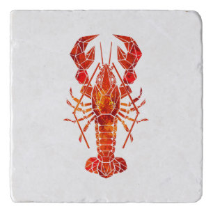 Red polygonal lobster trivet