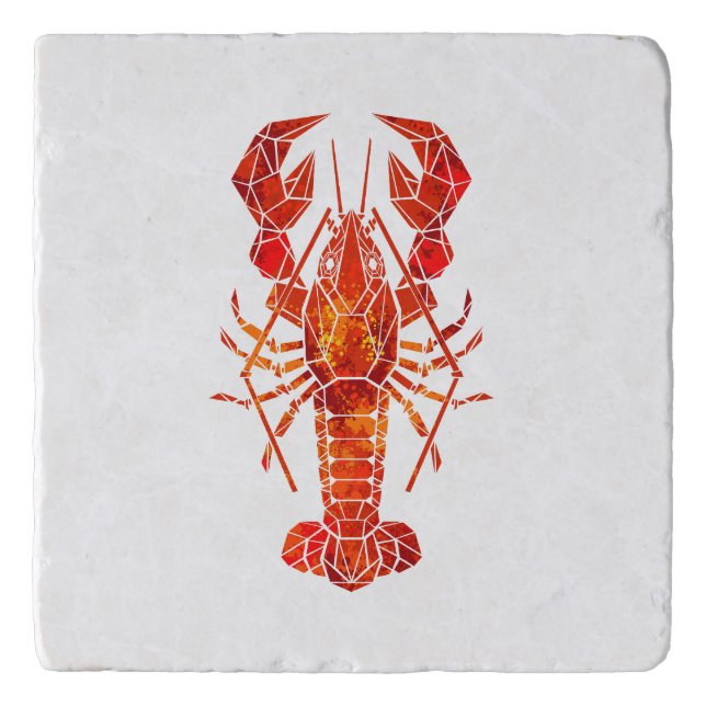 Red polygonal lobster trivet (Front)