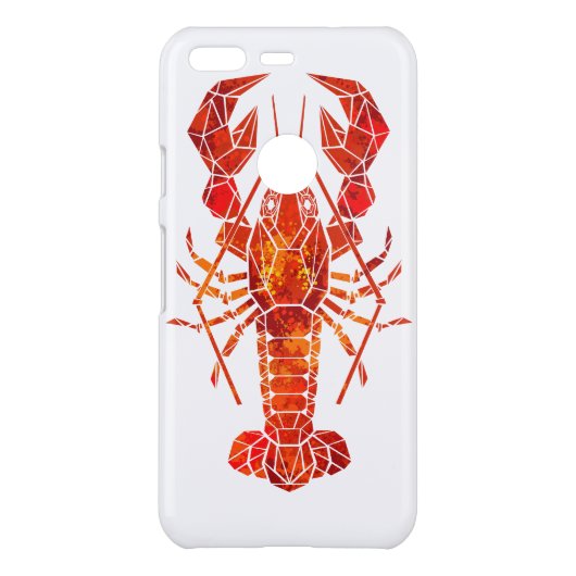 Red polygonal lobster uncommon google pixel case (Back)