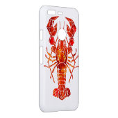 Red polygonal lobster uncommon google pixel case (Back/Right)