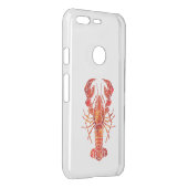 Red polygonal lobster uncommon google pixel case (Back/Right)
