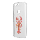 Red polygonal lobster uncommon google pixel case (Back/Left)