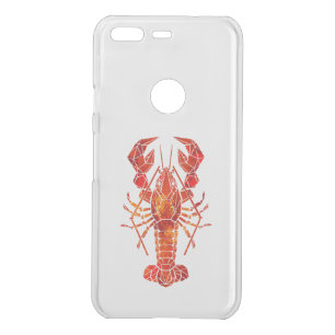 Red polygonal lobster uncommon google pixel case