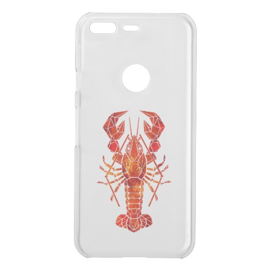 Red polygonal lobster uncommon google pixel case (Back)