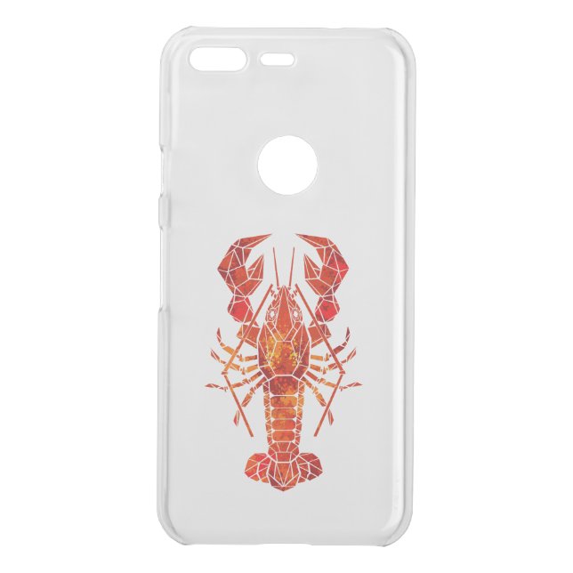 Red polygonal lobster uncommon google pixel case (Back)