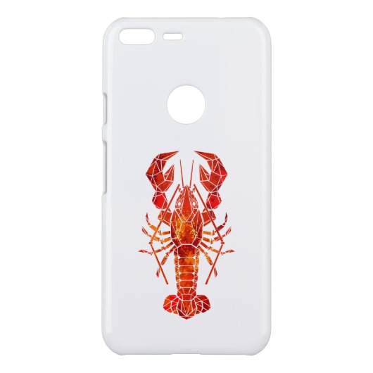 Red polygonal lobster uncommon google pixel XL case (Back)