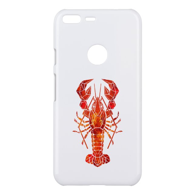 Red polygonal lobster uncommon google pixel XL case (Back)