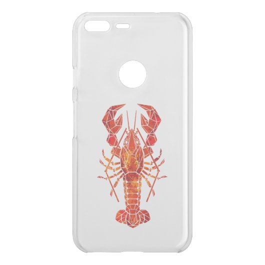 Red polygonal lobster uncommon google pixel XL case (Back)