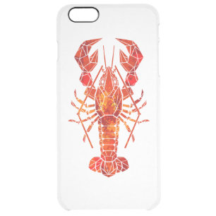 Red polygonal lobster clear iPhone 6 plus case