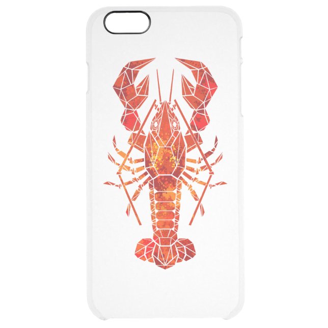 Red polygonal lobster uncommon iPhone case (Back)