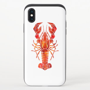 Red polygonal lobster iPhone x slider case