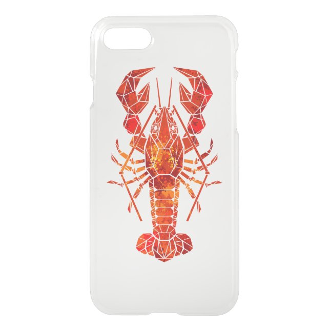 Red polygonal lobster uncommon iPhone case (Back)