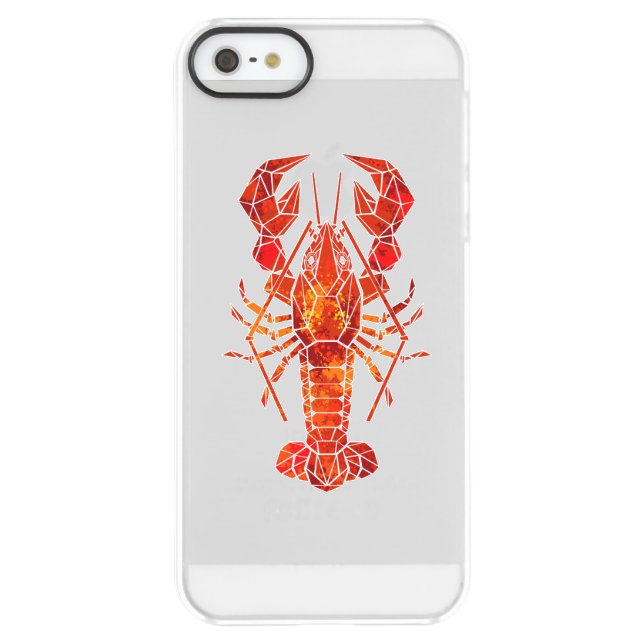 Red polygonal lobster uncommon iPhone case (Back)