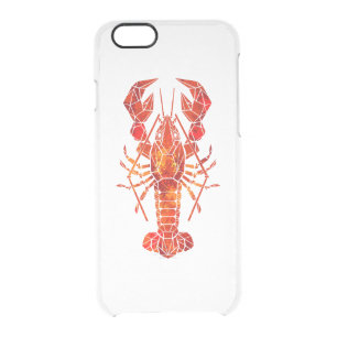 Red polygonal lobster clear iPhone 6/6S case