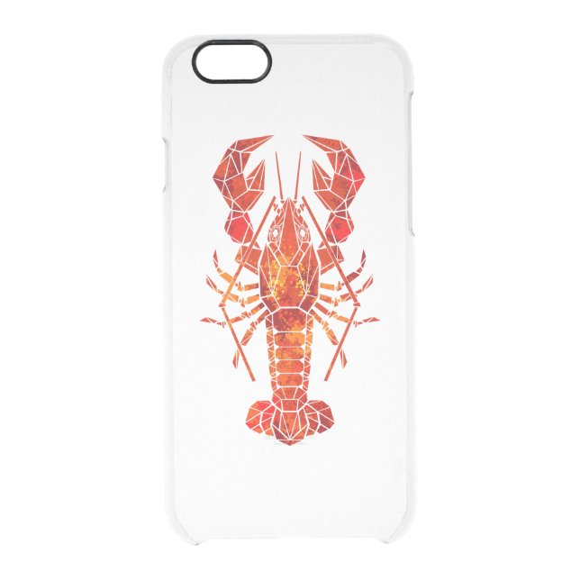 Red polygonal lobster uncommon iPhone case (Back)