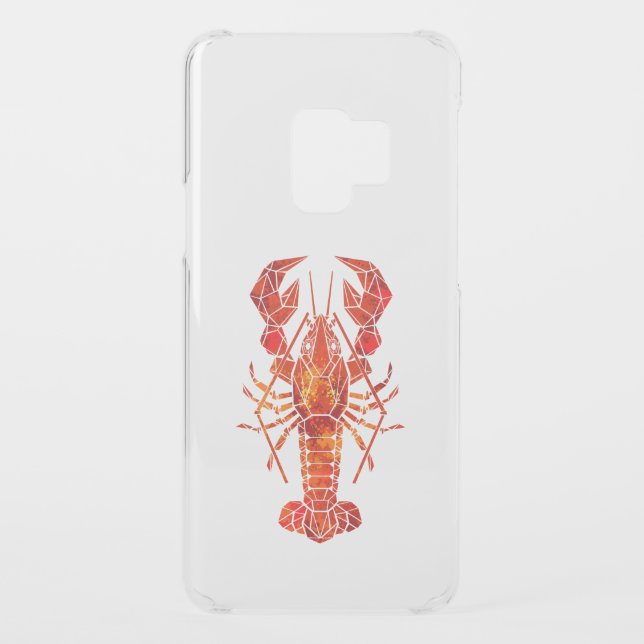 Red polygonal lobster uncommon samsung galaxy case (Back)