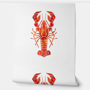 Red polygonal lobster wallpaper 