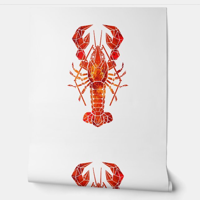 Red polygonal lobster wallpaper  (Unrolling)