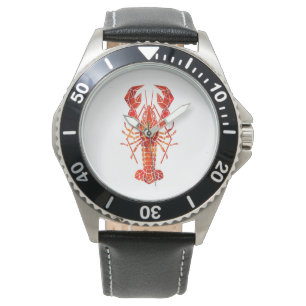 Red polygonal lobster watch