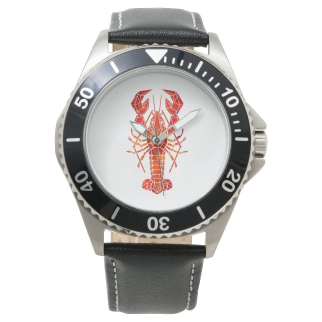 Red polygonal lobster watch (Front)