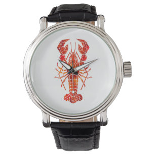 Red polygonal lobster watch