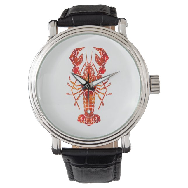 Red polygonal lobster watch (Front)