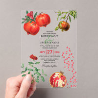 Red Pomegranate Botanical Mediterranean Wedding