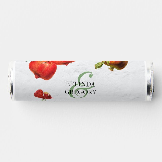 Red Pomegranate Botanical Mediterranean Wedding  Breath Savers® Mints (Front)