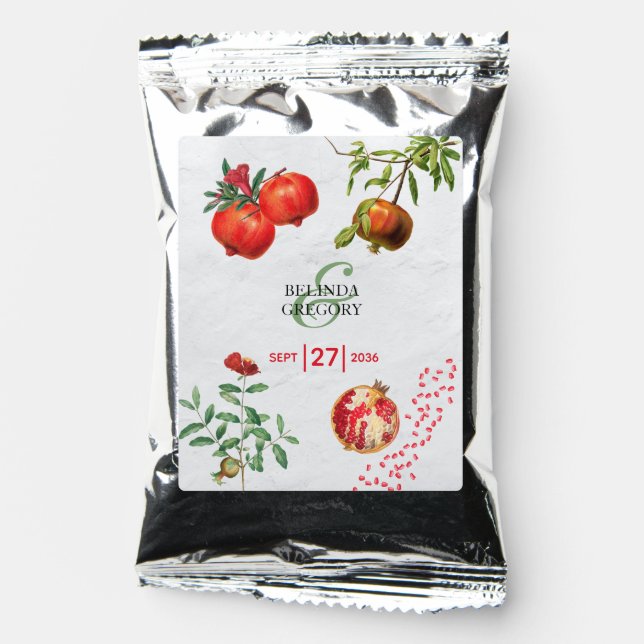 Red Pomegranate Botanical Mediterranean Wedding Coffee Drink Mix (Front)