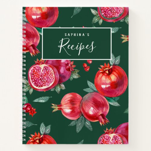 Red Pomegranate Customizable Recipe Book