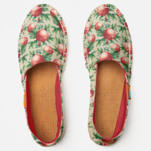 Red Pomegranate Fruits & Green Leaves Espadrilles