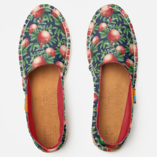 Red Pomegranate Fruits & Green Leaves Espadrilles