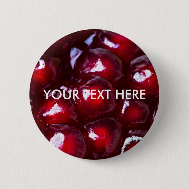 Red Pomegranate Seeds Button (Front)