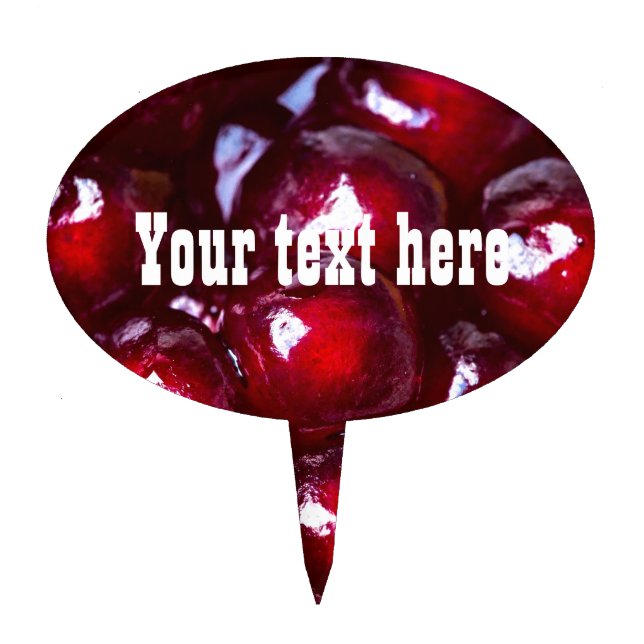 Red Pomegranate Seeds Cake Topper (Front)