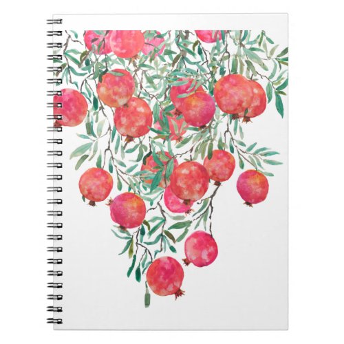 red pomegranate watercolor 2020 notebook