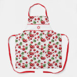 Red Pomegranates on Any Color Background Star Apron