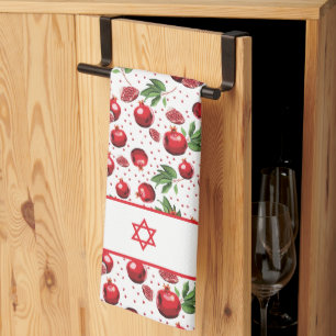Red Pomegranates on Any Color Background Star Kitchen Towel