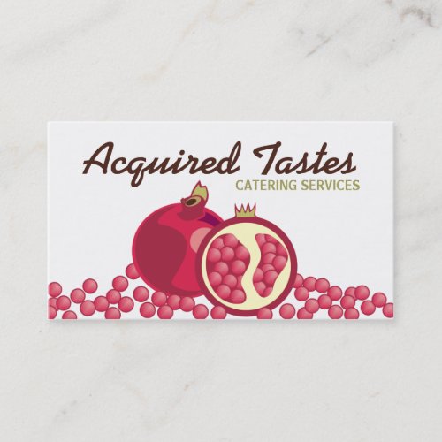 Red pomegranates seeds chef business cards