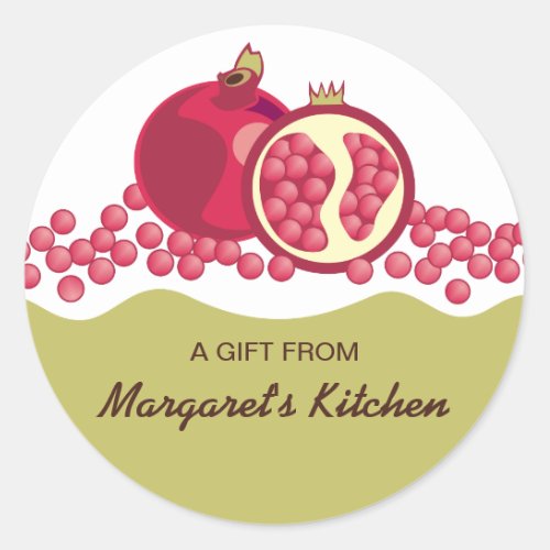 Red pomegranates seeds gift tags stickers