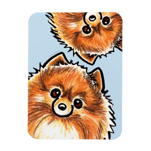 Red Pomeranian Paws Up Magnet