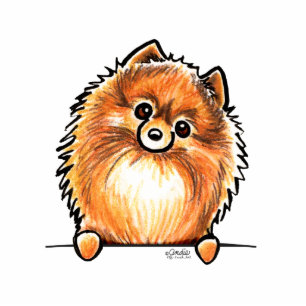 Red Pomeranian Paws Up Statuette