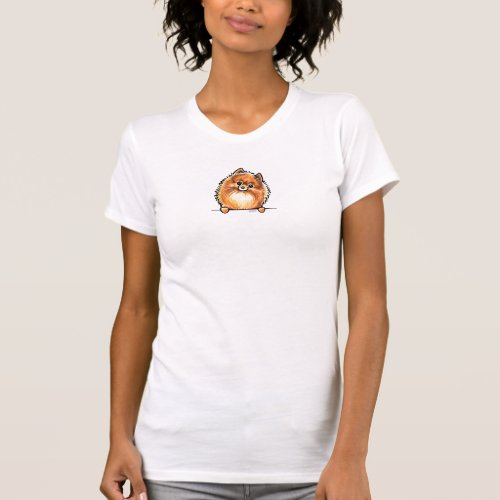 Red Pomeranian Paws Up T_Shirt