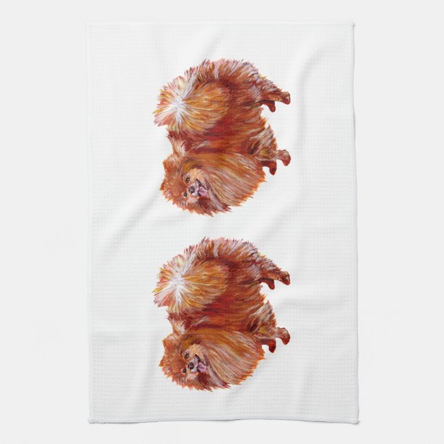 Red Pomeranian Towel (Vertical)
